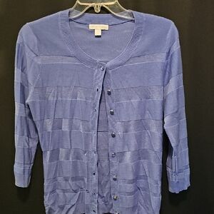 New York & Company Purple/Periwinkle Lightweight Knit Sweater